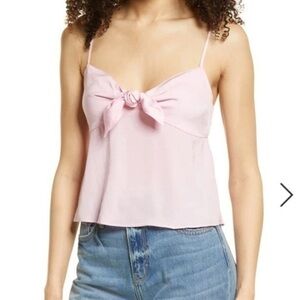 Nordstrom BP Bow Detail Cami Top Pink Opal Large NWT